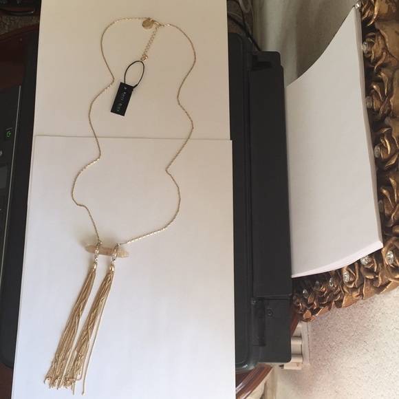 WHBM Yellow stone shard tassel pendant necklace - Picture 6 of 12